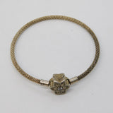 PANDORA Sterling Silver Honeycomb Form Star Set Bangle Bracelet Vintage