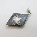 20th Century Siam Sterling Silver Niello Enamel Goddess Pendant Antique