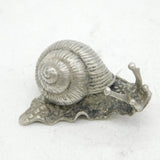 Cast Sterling Silver Novelty Snail Figurine Ornament Vintage c1970s