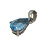 Sterling Silver Pear Cut Topaz Drop Charm Pendant Vintage c1970