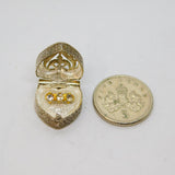 Sterling Silver Filigree Heart Jewellery Box With Ring  Charm Vintage c1970s