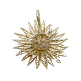 Sterling Silver Filigree Patterned Flower Studio Pendant Vintage c1970s