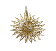 Sterling Silver Filigree Patterned Flower Studio Pendant Vintage c1970s