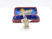 Sterling Silver Basket Charm Pendant Vintage c1970
