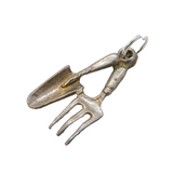 Sterling Silver Trowel & Fork Charm Pendant Vintage c1970s
