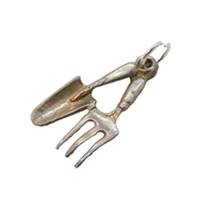 Sterling Silver Trowel & Fork Charm Pendant Vintage c1970s