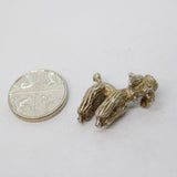 Sterling Silver Poodle Dog Charm Pendant Vintage c1970