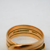 Victorian 9ct Rose Gold Coiled Snake Band Ring Antique 1893 Birmingham