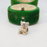 Sterling Silver Sitting Elephant Charm Pendant Vintage c1970