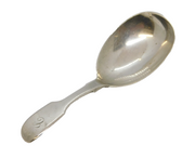 Victorian Sterling Silver Fiddle Pattern Tea Caddy Spoon Antique 1846 London