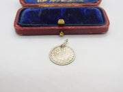 Sterling Silver Threepence Charm Pendant Turn of the Century 1900
