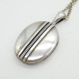 Victorian Sterling Silver Aesthetic Movement Locket Necklace Antique c1880s