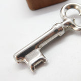 Large Sterling Silver Key Form Pendant Medallion Vintage c1990