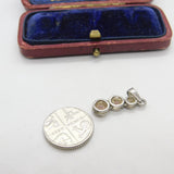 Sterling Silver Pink Topaz Drop Charm Pendant Vintage c1970