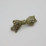 Continental .935 Silver Marcasite Art Deco Bow Form Brooch Pin Antique c1930
