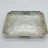 George III Sterling Silver Bird & Flower Pattern Fruit Basket Antique 1799