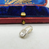 Sterling Silver Glass Paste Drop Charm Pendant Vintage c1970