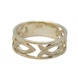 Sterling Silver Ichthys Pattern Identity Band Ring Vintage c1970 Size Q