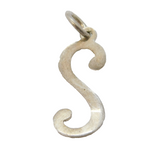 Sterling Silver 'S' Initial Charm Pendant Vintage c1970s