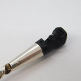 Sterling Silver & Carved Wooden Statue Head Terminal Teaspoon Antique