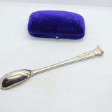 Sterling Silver Seal Top Terminal Mustard Spoon Antique 1919 London