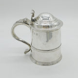Queen Anne Britannia Silver Lidded Pint Tankard Antique 1710 London