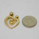 Sterling Silver Gilt Entwined Hearts Contemporary Pendant Vintage c1990