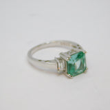 Sterling Silver Square Turquoise Paste Dress Ring Vintage c1970 Size N