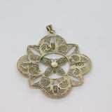 Sterling Silver Filigree Middle Eastern Style Art Deco Pendant Antique c1920