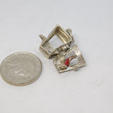 Sterling Silver Royal Carriage Opening Charm Pendant Vintage c1970