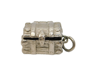 Sterling Silver Treasure Chest Charm Pendant Vintage c1970