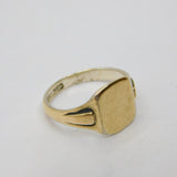 Sterling Silver Lined 9ct Yellow Gold Signet Ring Antique c1930 Size Q 1/2