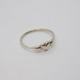 Sterling Silver Dainty Small Heart Band Dress Ring Vintage c1970 Size L
