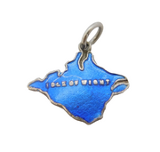 Sterling Silver Enamel Isle of Wight TLM Charm Pendant Antique c1930 Deco