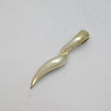 Sterling Silver Twist Form Long Drop Pendant Contemporary c1990s