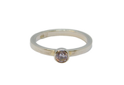 Sterling Silver Spinel Solitaire Band Ring Vintage c1970 Size M