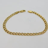 Sterling Silver Gilt Essentail Curb Link Chain Bracelet Vintage c1970s