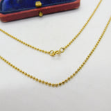 Gold on Sterling Silver Beaded Form Link Necklace 17" Length Vintage
