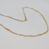 Sterling Silver Singapore Chain Necklace Modern c1990's