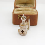 Sterling Silver Church on Wedding Day Charm Pendant Vintage c1970