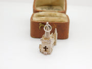 Sterling Silver Church on Wedding Day Charm Pendant Vintage c1970