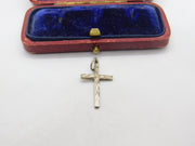 Sterling Silver Cross Crucifix Charm Pendant Vintage c1970