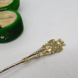 19th Century .800 Silver Gilt Ostende Sovenir Spoon Antique c1880