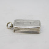 William IV Sterling Silver Lined Pattern Vinaigrette Antique 1832 Birmingham