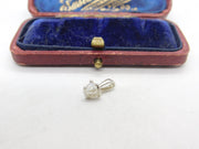 Sterling Silver Diamond Paste Drop Charm Pendant Vintage c1970