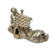 Sterling Silver House in the Shoe Charm Pendant Vintage c1970