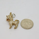 Sterling Silver Textured Donkey Charm Pendant Vintage c1970