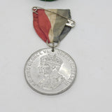 King George VI White Metal Coronation Medal & Ribbon Antique 1937