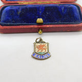 Sterling Silver and Enamel 'Wales' Travel Shield Charm Vintage c1970