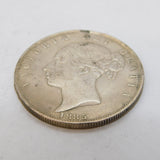 Queen Victoria .925 Silver Half Crown Coin Antique 1885 Very Fine Condition